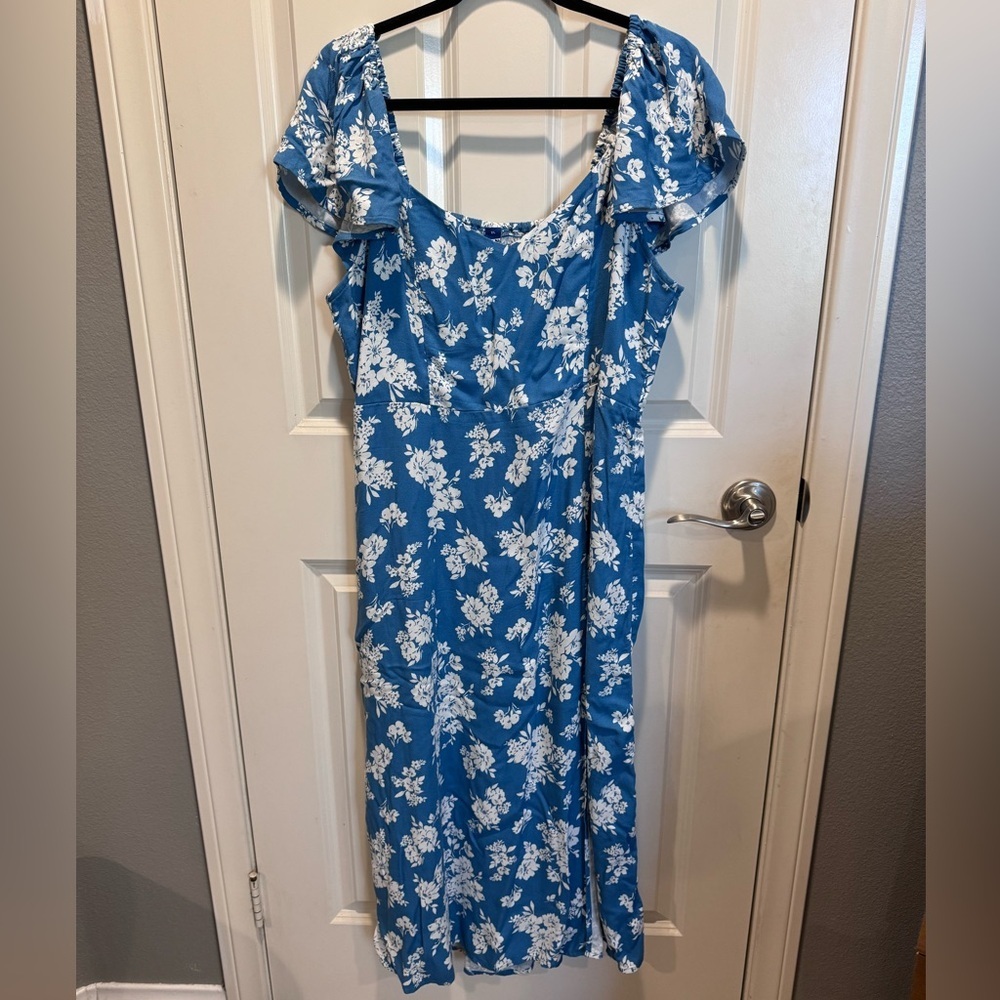 Old Navy Blue Floral Midi Dress